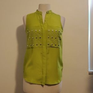 ***EUC Michael Kors Sleeveless Studded Buttondown Blouse